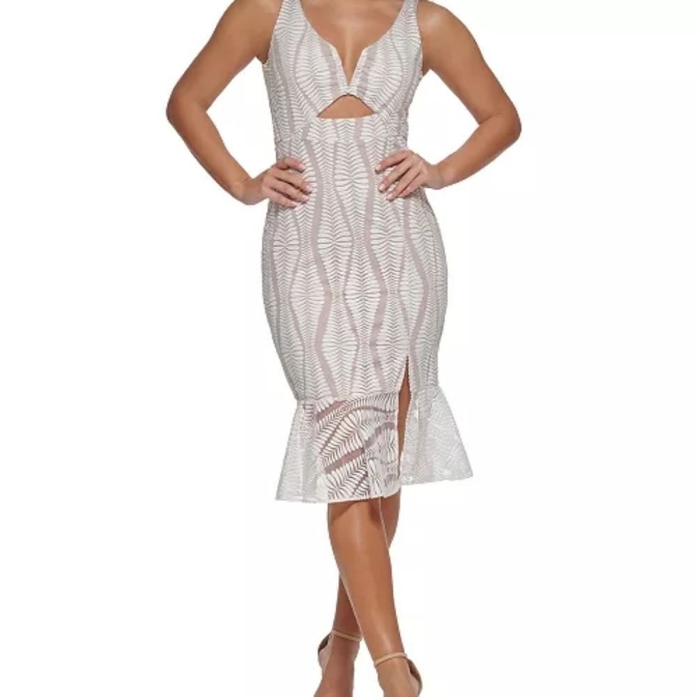 Guess Beige Embroidered Dress SIZE 4